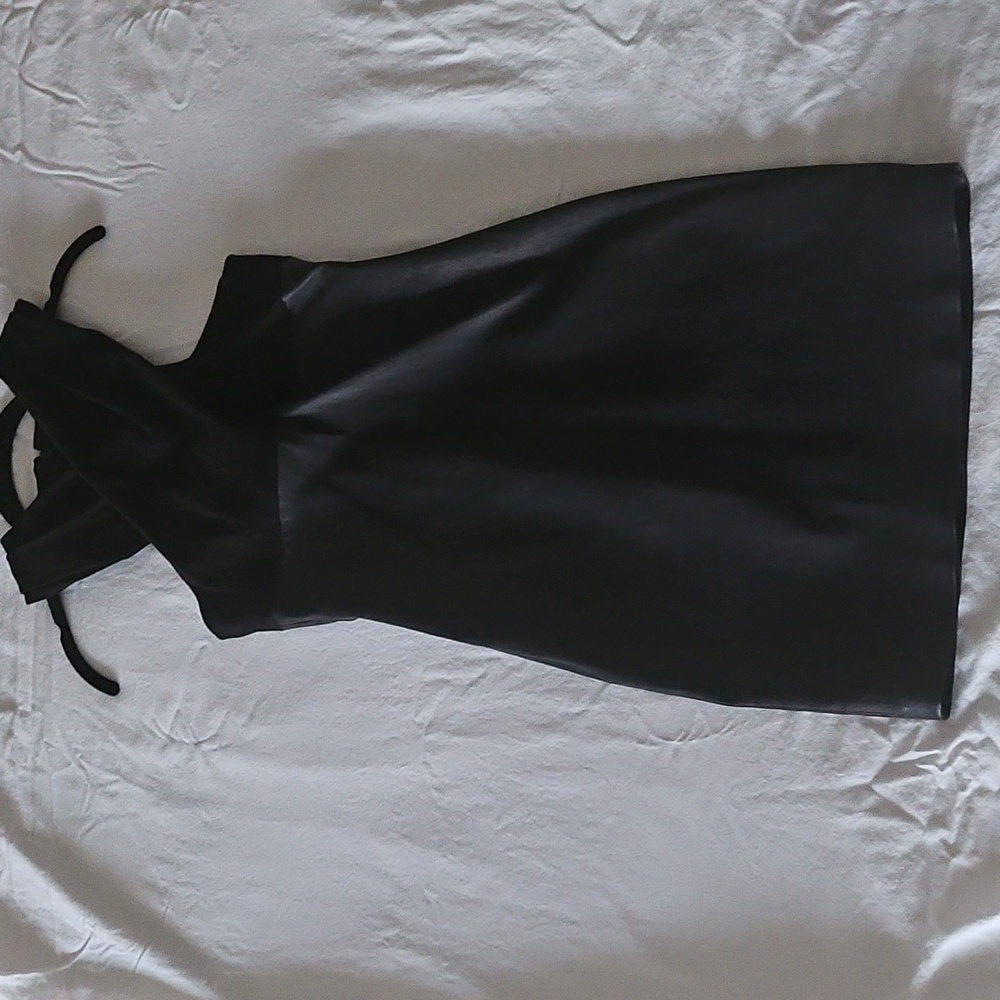 Alexander Wang Black Cris Cross Suede & Leather Dress